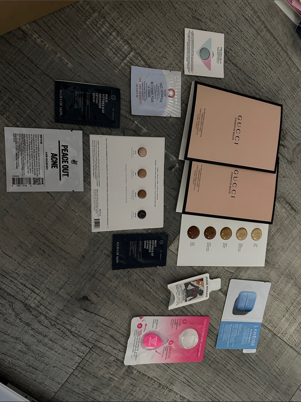 Assorted Skincare & Fragrance Sample Pack - Pink, Black, White, Blue Accents